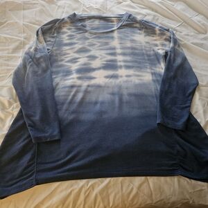 Style & Co Blue Tie-Dye Long Sleeve Shirt